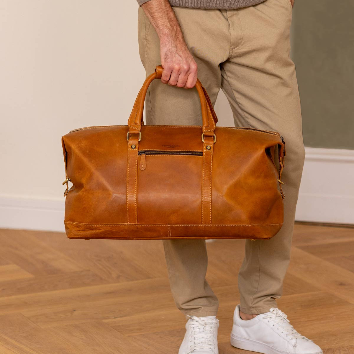Sac de voyage homme neuf en cuir véritable marron voyage gym sport