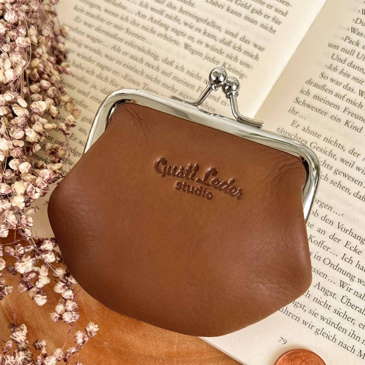 Porte-Monnaie Vintage Fenja Rouge – Cuir Authentique Avec Fermeture Clip, Compact Et Élégant Gusti