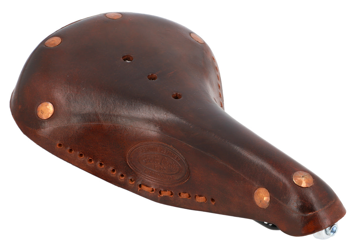Selle de vélo vintage, 26 x 21,5 cm, marron en cuir de Selle de vélo vintage, 26 x 21,5 cm, marron en cuir de