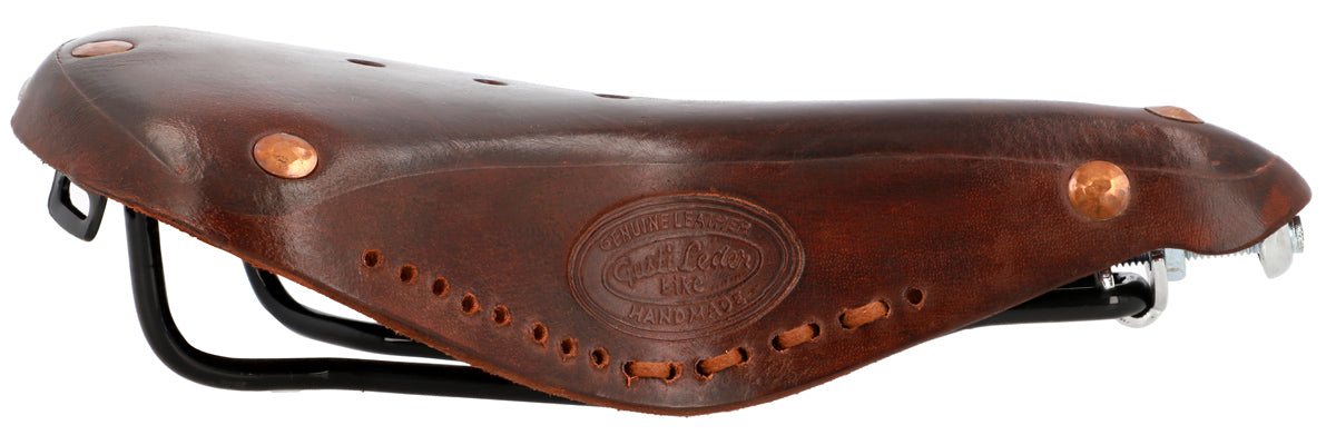 Selle de vélo à suspension en cuir véritable, coussin de selle en cuir Selle de vélo à suspension en cuir véritable, coussin de selle en cuir