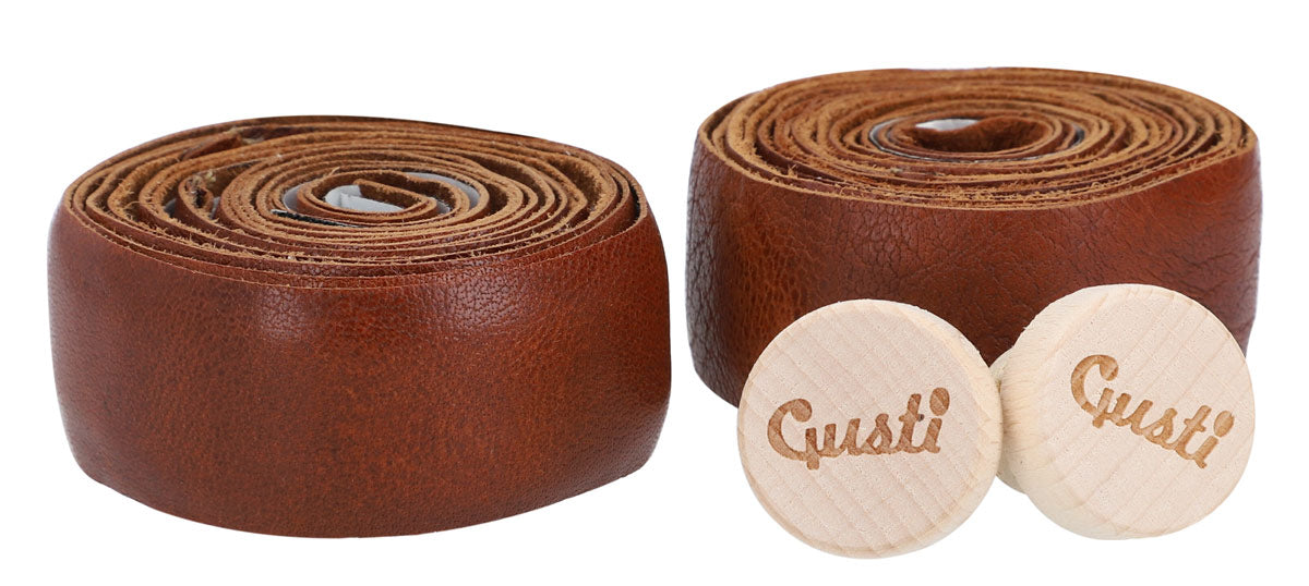 Gusti Fausto C. – Ruban Guidon Vélo Cuir Véritable & Liège | Élégance & Confort Premium